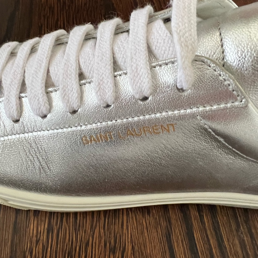 Saint Laurent YSL Andy Silver sneakers size 9
